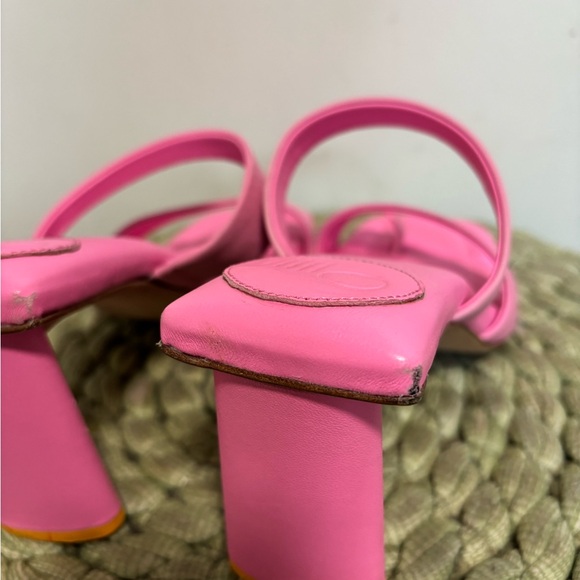 ONCEPT Monaco Prism Pink Leather Toe Loop Stappy Heel Sandals Size 8